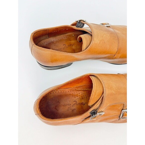 Massimo Matteo Mens Shoes Brown Leather Double Monk Strap Loafer Cap Toe US 12 M - Picture 8 of 12